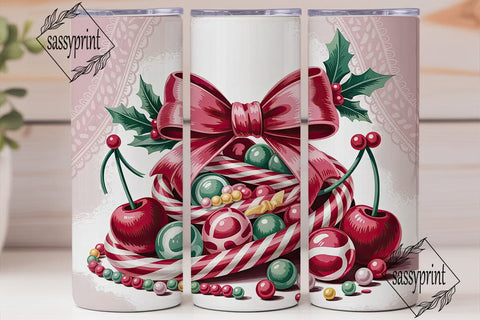 Christmas Candy Tumbler Wrap Sublimation sassyprint 