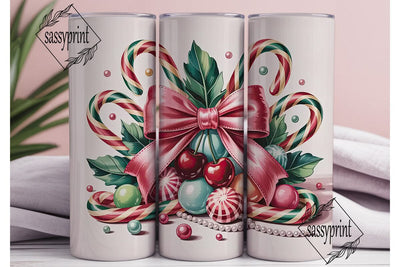 Christmas Candy Tumbler Wrap Sublimation sassyprint 