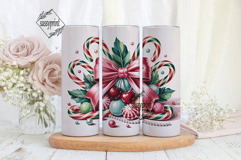 Christmas Candy Tumbler Wrap Sublimation sassyprint 