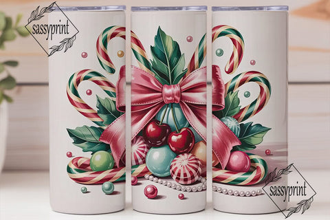 Christmas Candy Tumbler Wrap Sublimation sassyprint 