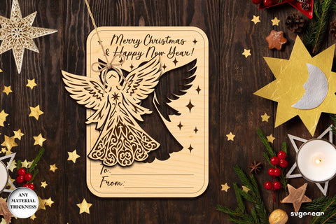 Christmas Card Angel Ornament Bundle SVG SvgOcean 