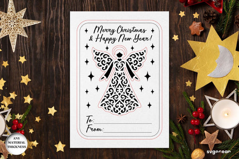 Christmas Card Angel Ornament Bundle SVG SvgOcean 