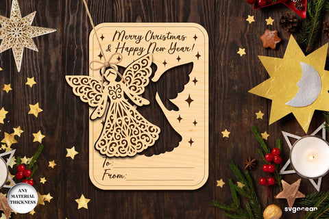 Christmas Card Angel Ornament Bundle SVG SvgOcean 
