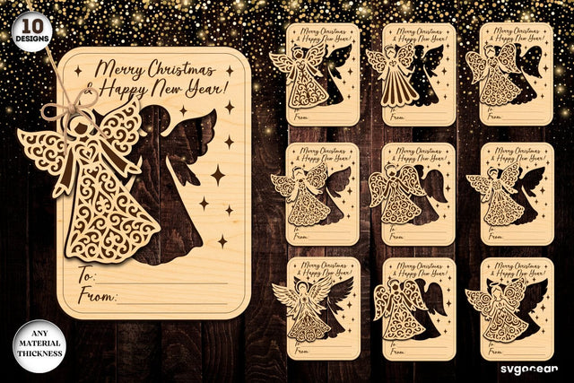 Christmas Card Angel Ornament Bundle SVG SvgOcean 