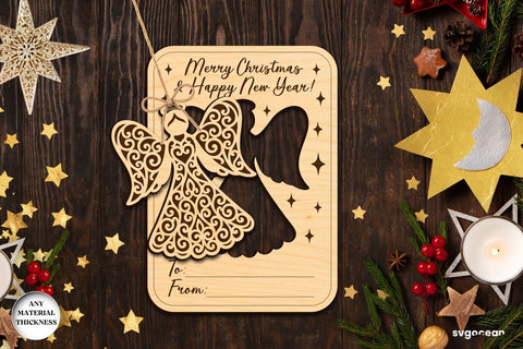 Christmas Card Angel Ornament Bundle SVG SvgOcean 