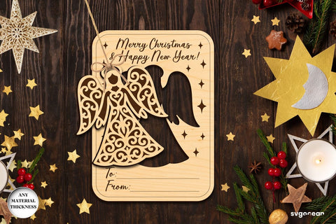 Christmas Card Angel Ornament Bundle SVG SvgOcean 