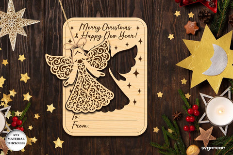 Christmas Card Angel Ornament Bundle SVG SvgOcean 