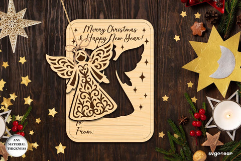 Christmas Card Angel Ornament Bundle SVG SvgOcean 
