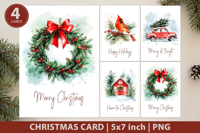 christmas card, holiday card printable Sublimation KMarinaDesign 