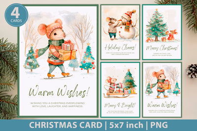 Christmas card, holiday greeting cards Sublimation KMarinaDesign 
