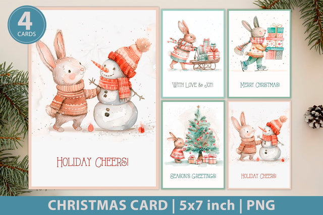 Christmas card, holiday greeting cards Sublimation KMarinaDesign 