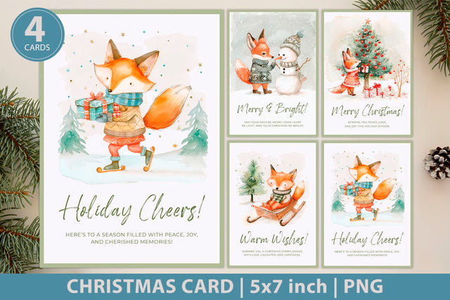 Christmas card, holiday greeting cards Sublimation KMarinaDesign 