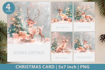 Christmas card, holiday greeting cards Sublimation KMarinaDesign 