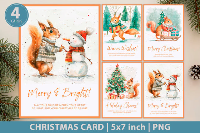 Christmas card, holiday greeting cards Sublimation KMarinaDesign 