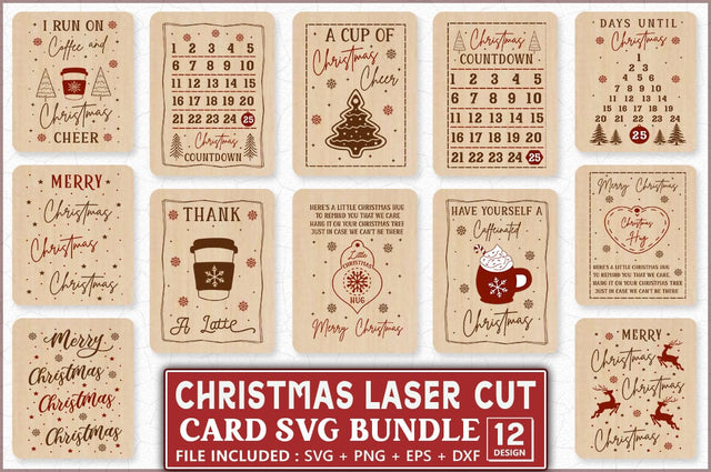 Christmas Card Laser Cut SVG Bundle SVG Shetara Begum 