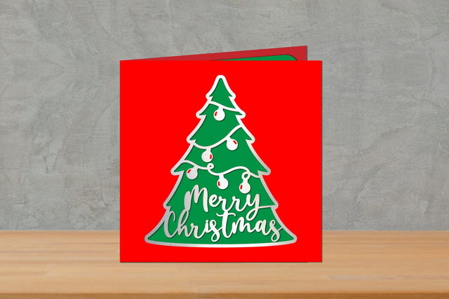 Christmas Card Layered, Christmas Card, Christmas Greeting Card SVG zafrans studio 