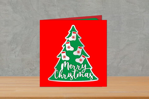 Christmas Card Layered, Christmas Card, Christmas Greeting Card SVG zafrans studio 