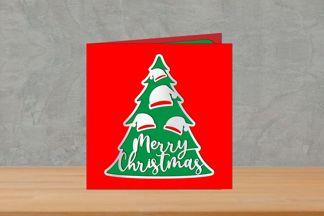Christmas Card Layered, Christmas Card, Christmas Greeting Card SVG zafrans studio 