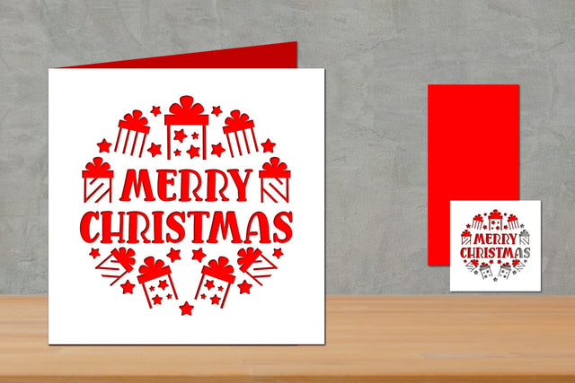 Christmas Card, Merry Christmas, Christmas Papercut SVG zafrans studio 