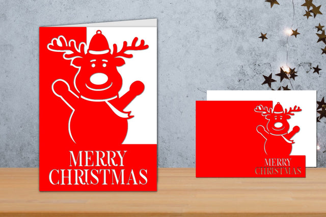 Christmas Card Papercut, Christmas card Template SVG zafrans studio 