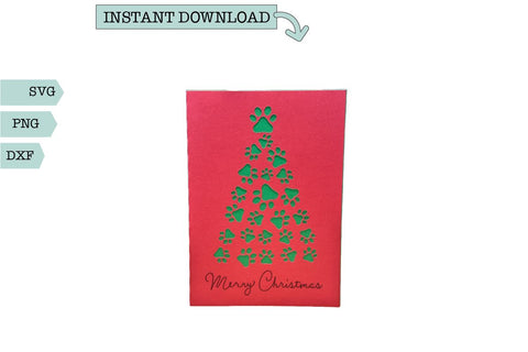 Christmas Card-Paw Prints SVG Sharia Morton Designs 
