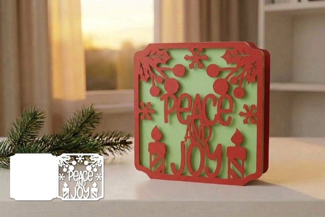 Christmas Card, Peace and Joy SVG zafrans studio 