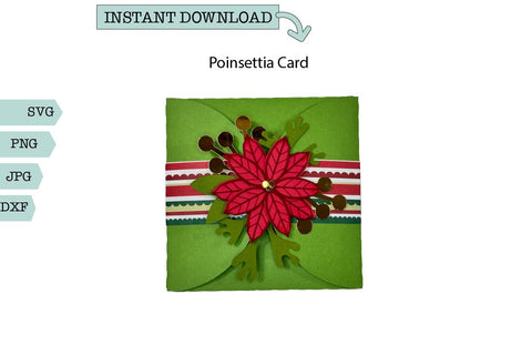 Christmas Card-Poinsettia Card SVG Sharia Morton Designs 