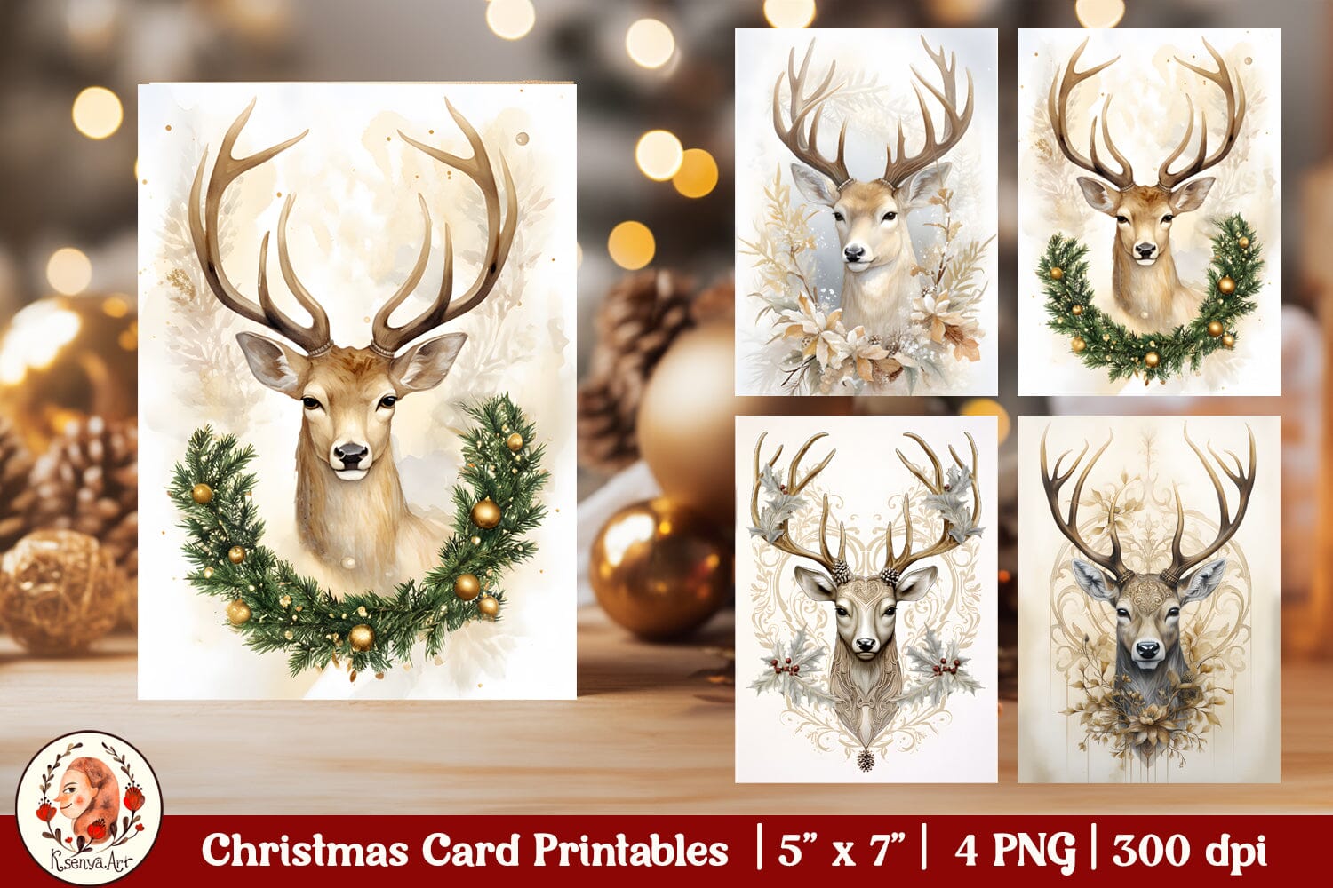 Christmas Card Printables, Christmas Deer, Vintage Christmas - So Fontsy christmas-card-printables-christmas-deer-vintage-christmas-so-fontsy