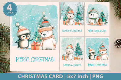 Christmas card printables, holiday greeting cards Sublimation KMarinaDesign 