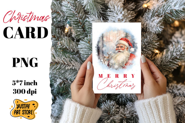 Christmas card. Santa Claus card printable Sublimation Yustaf Art Store 
