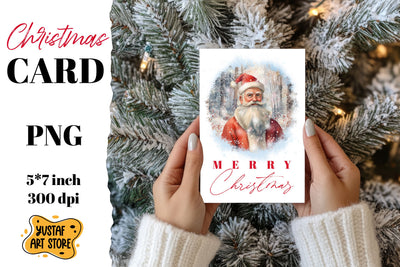 Christmas card. Santa Claus card printable Sublimation Yustaf Art Store 