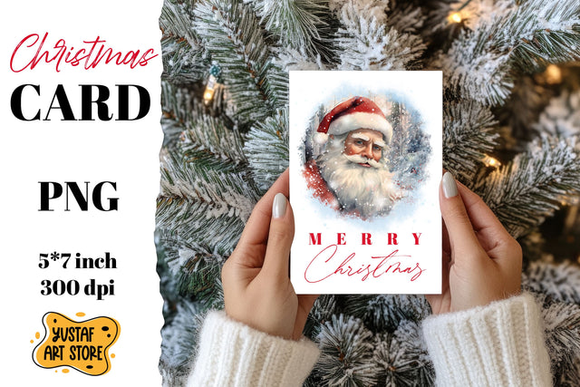 Christmas card. Santa Claus card printable Sublimation Yustaf Art Store 