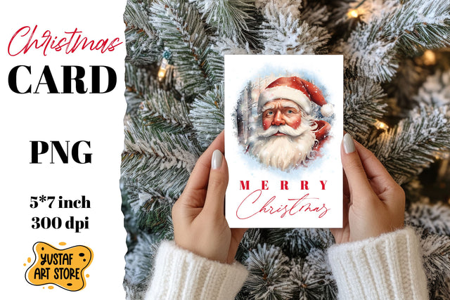 Christmas card. Santa Claus card printable Sublimation Yustaf Art Store 