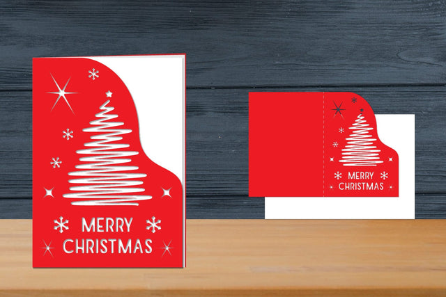 Christmas Card Template Papercut SVG zafrans studio 
