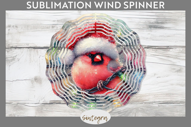 Christmas Cardinal Entangled in Lights Wind Spinner Sublimation Sublimation Sintegra 