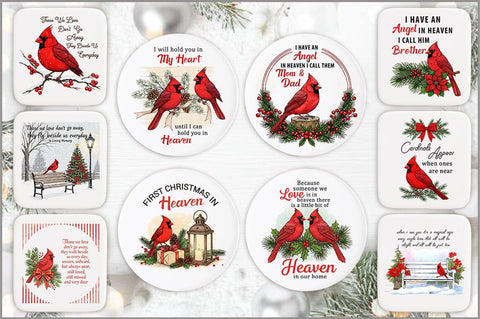 Christmas Cardinal Ornaments PNG Bundle Sublimation Shetara Begum 