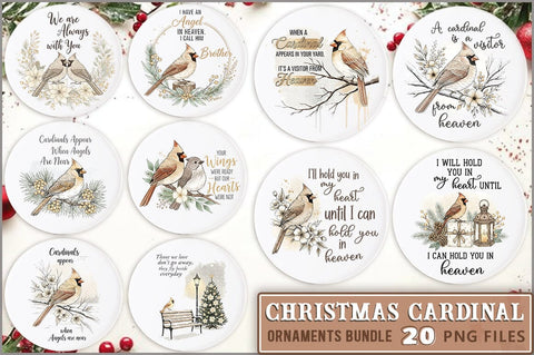 Christmas Cardinal PNG Bundle Sublimation Shetara Begum 