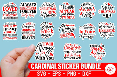 Christmas Cardinal sticker Svg Bundle SVG Svgcraft 