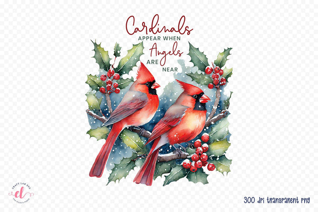 Christmas Cardinal Sublimation Design Sublimation CraftLabSVG 