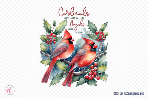 Christmas Cardinal Sublimation Design Sublimation CraftLabSVG 