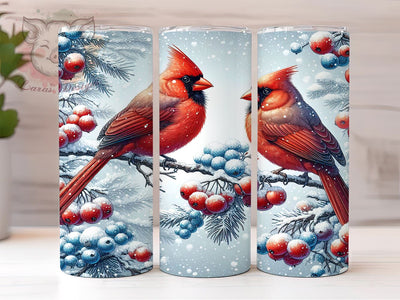 Christmas Cardinal Tumbler, 20oz Sublimation Wrap, Holiday Drinkware, Winter Bird Design, Red Cardinal Art, Festive Tumbler Design, Digital Download Sublimation Lara' s Designs 