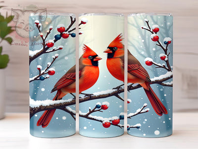 Christmas Cardinal Tumbler, 20oz Sublimation Wrap, Holiday Drinkware, Winter Bird Design, Red Cardinal Art, Festive Tumbler Design, Digital Download Sublimation Lara' s Designs 
