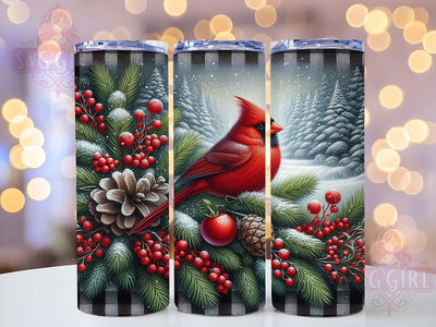 Christmas Cardinal Winter Tumbler, Festive Bird Sublimation Design, Holiday Cardinal Art, 20oz Cardinal Tumbler, Whimsical Holiday Mug, Elegant Cardinal Cup, Winter Bird Wrap Sublimation SvggirlplusArt 