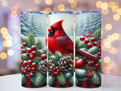 Christmas Cardinal Winter Tumbler, Festive Bird Sublimation Design, Holiday Cardinal Art, 20oz Cardinal Tumbler, Whimsical Holiday Mug, Elegant Cardinal Cup, Winter Bird Wrap Sublimation SvggirlplusArt 