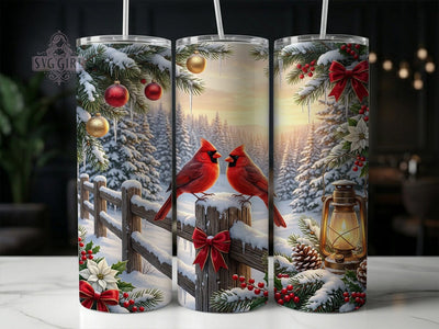 Christmas Cardinals 20oz Tumbler, Christmas Cardinals, Christmas Cardinal, Cardinal Tumbler, Cardinal Tumbler PNG, Christmas Tumbler, Winter Cardinal, 20oz Tumbler Wrap Sublimation SvggirlplusArt 