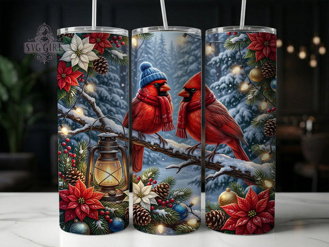 Christmas Cardinals 20oz Tumbler, Christmas Cardinals, Christmas Cardinal, Cardinal Tumbler, Cardinal Tumbler PNG, Christmas Tumbler, Winter Cardinal, 20oz Tumbler Wrap Sublimation SvggirlplusArt 