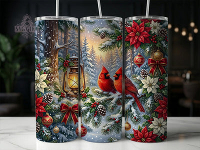 Christmas Cardinals 20oz Tumbler, Christmas Cardinals, Christmas Cardinal, Cardinal Tumbler, Cardinal Tumbler PNG, Christmas Tumbler, Winter Cardinal, 20oz Tumbler Wrap Sublimation SvggirlplusArt 