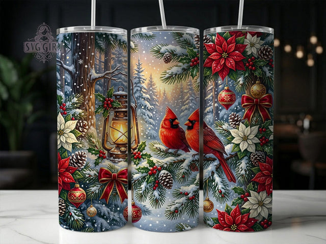 Christmas Cardinals 20oz Tumbler, Christmas Cardinals, Christmas Cardinal, Cardinal Tumbler, Cardinal Tumbler PNG, Christmas Tumbler, Winter Cardinal, 20oz Tumbler Wrap Sublimation SvggirlplusArt 