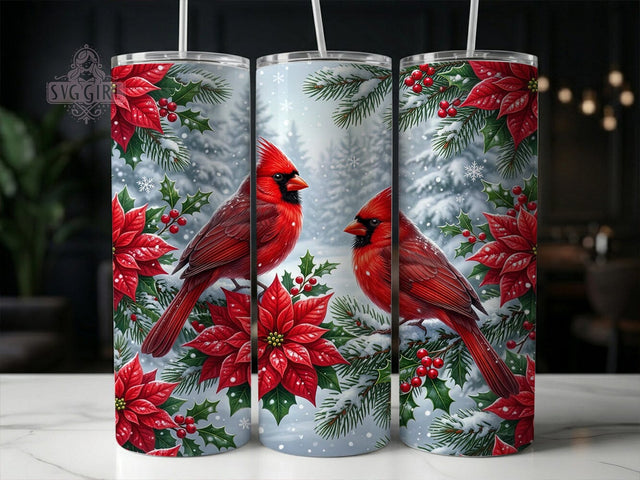 Christmas Cardinals 20oz Tumbler, Christmas Cardinals, Christmas Cardinal, Cardinal Tumbler, Cardinal Tumbler PNG, Christmas Tumbler, Winter Cardinal, 20oz Tumbler Wrap Sublimation SvggirlplusArt 
