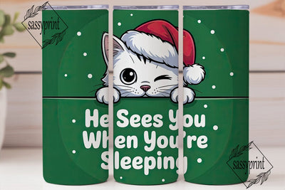Christmas Cat 20oz Tumbler Design Sublimation sassyprint 